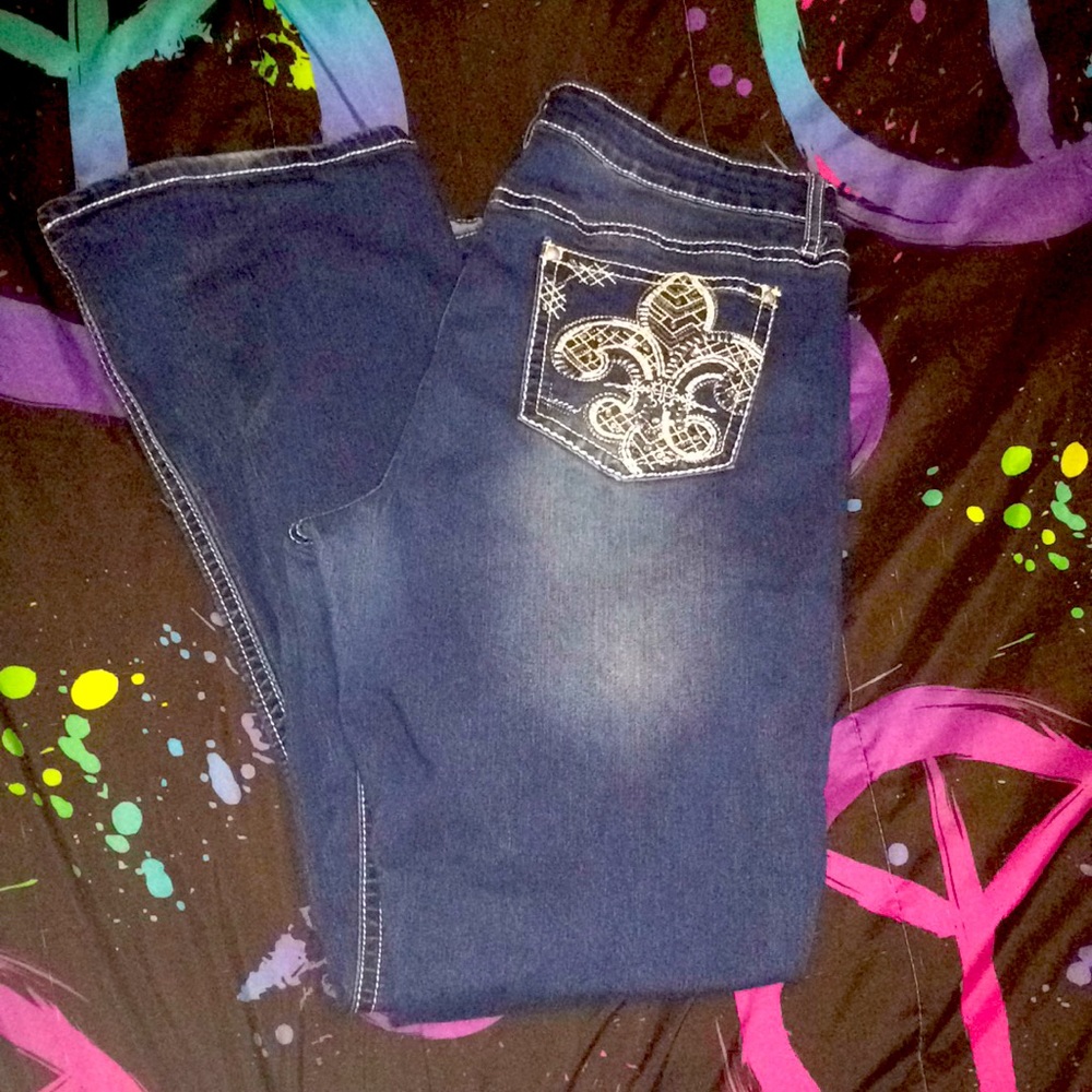 Women’s sexy flare jeans size 16 studded 36x32